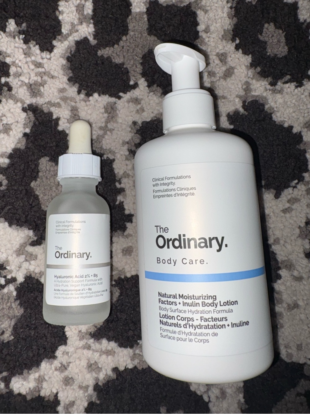 The Ordinary lotion and serum.